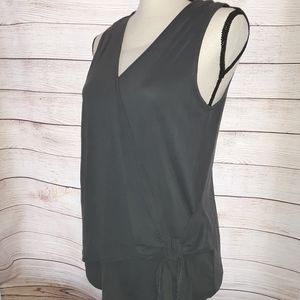 Loft Outlet Charcoal Gray Wrap Top